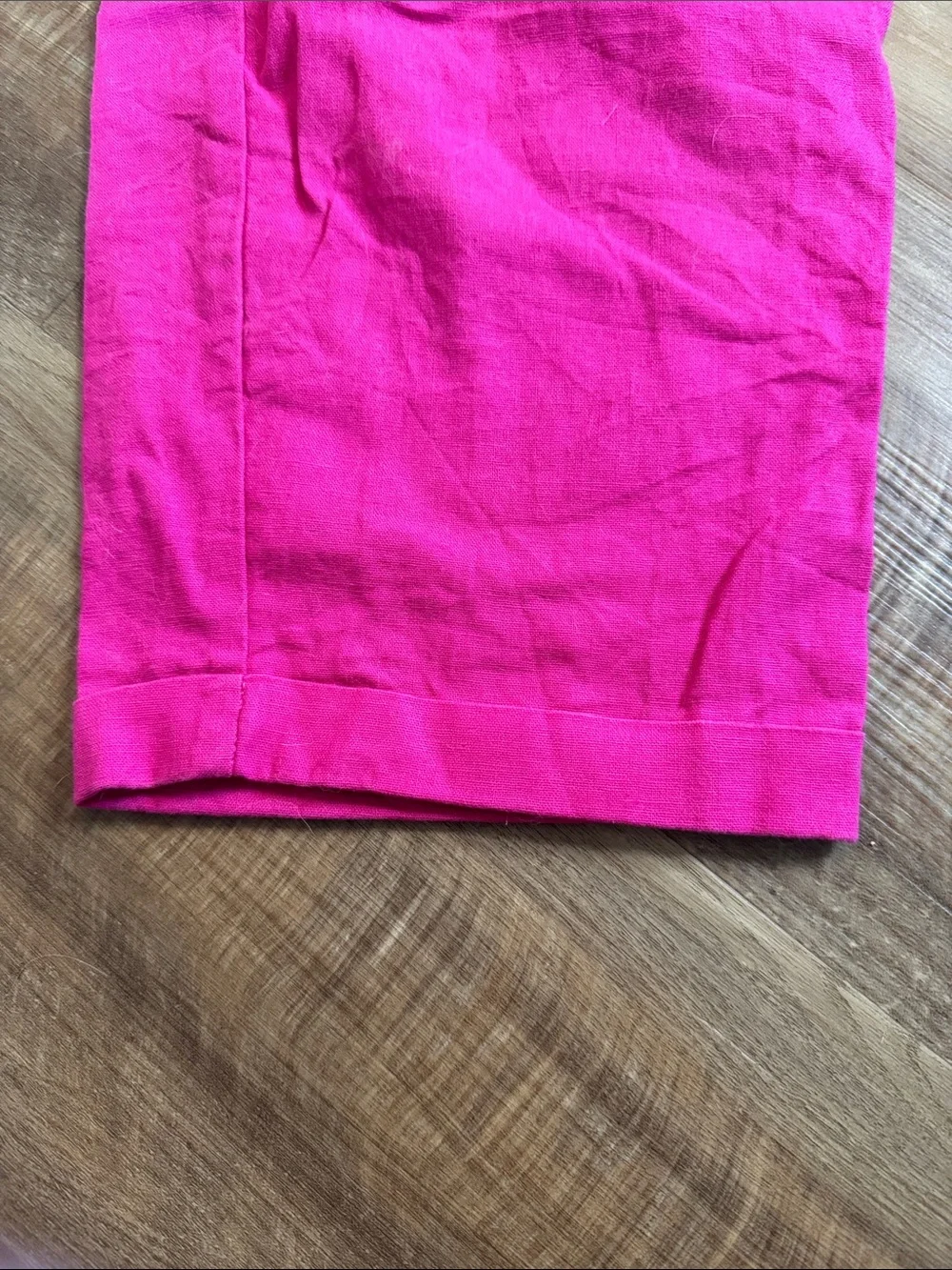 J. Crew Bright Hot Pink Cropped Drawstring linen Pants